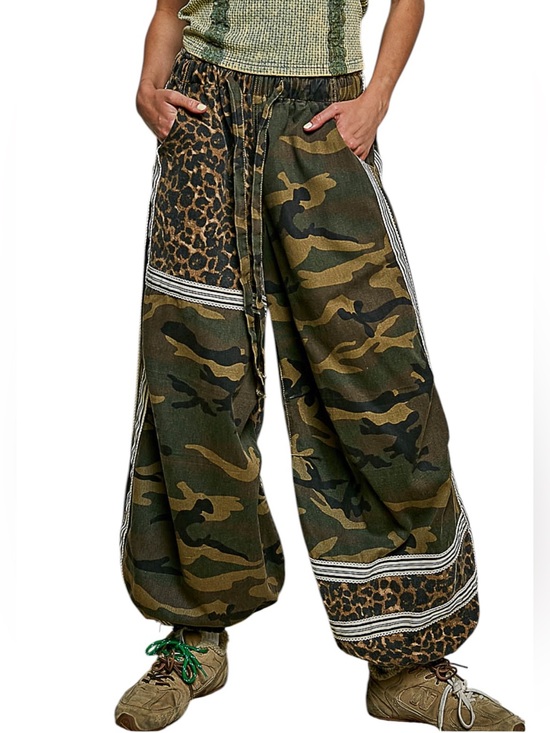 POL Pants - 322. Women’s POL Camo & Leopard Wide-Leg Drawstring Pants